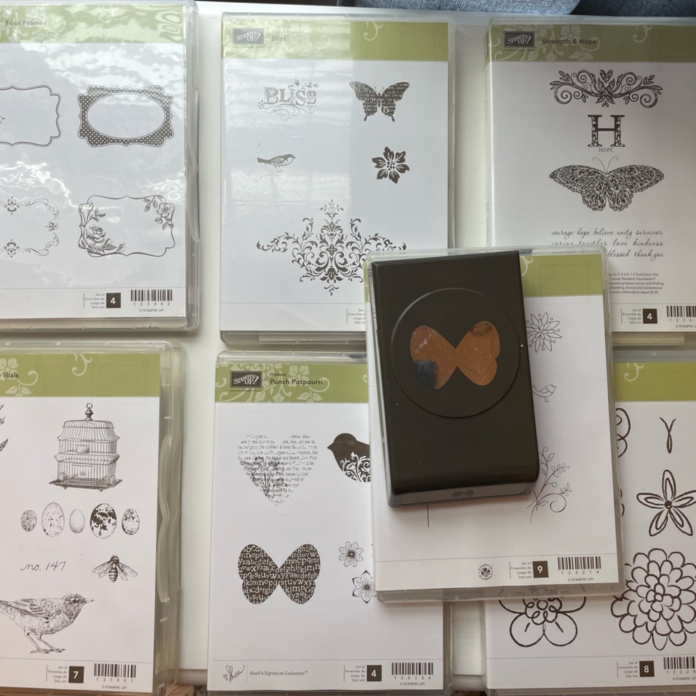 Stampin' Up! Butterfly Punch and Elegant Birds and Nature Stamp Collection